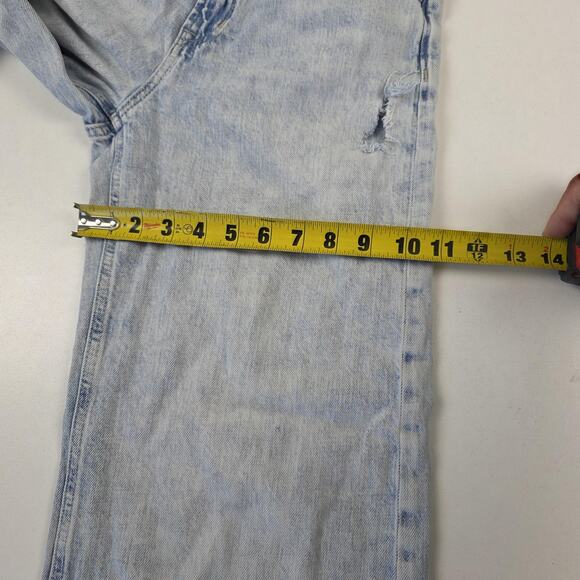 GAP Denim Jeans Womens 2 26L Light Wash Blue High Rise Wide Leg Distressed - Picture 12 of 15